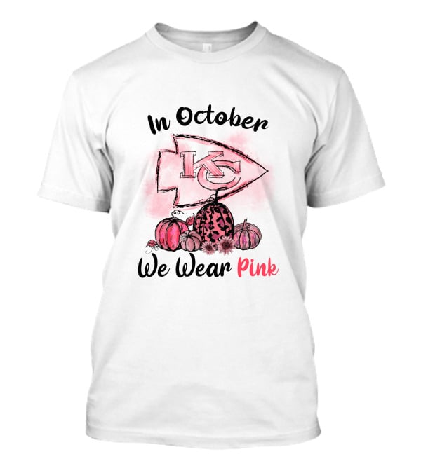 In October We Wear Pink Kc Pumpkin Edition T-Shirt