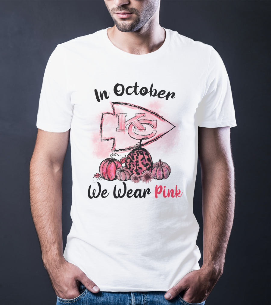 In October We Wear Pink Kc Pumpkin Edition T-Shirt
