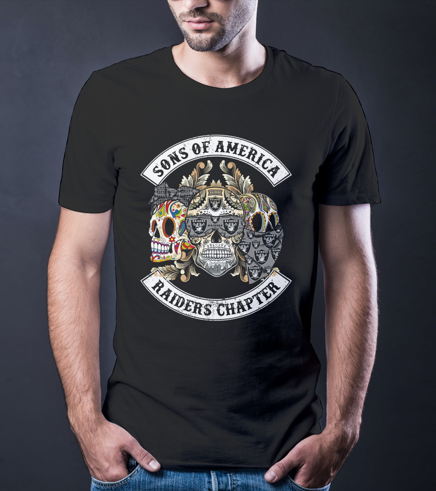 Sons Of America Raiders Chapter Skull Art T-Shirt