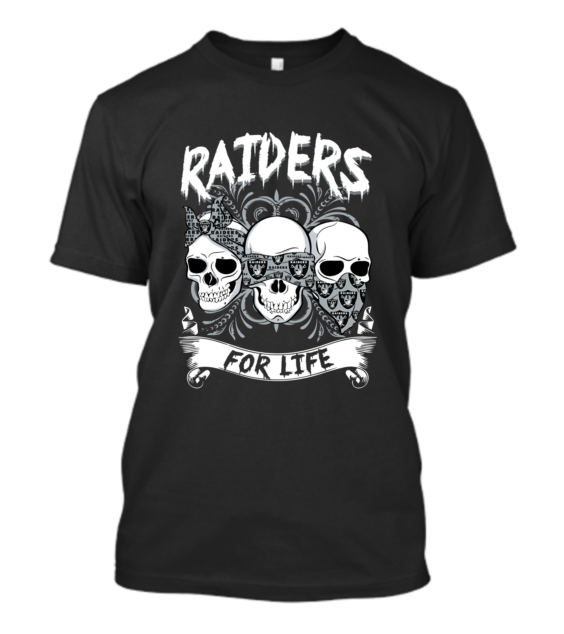 Raiders For Life Skulls T-Shirt