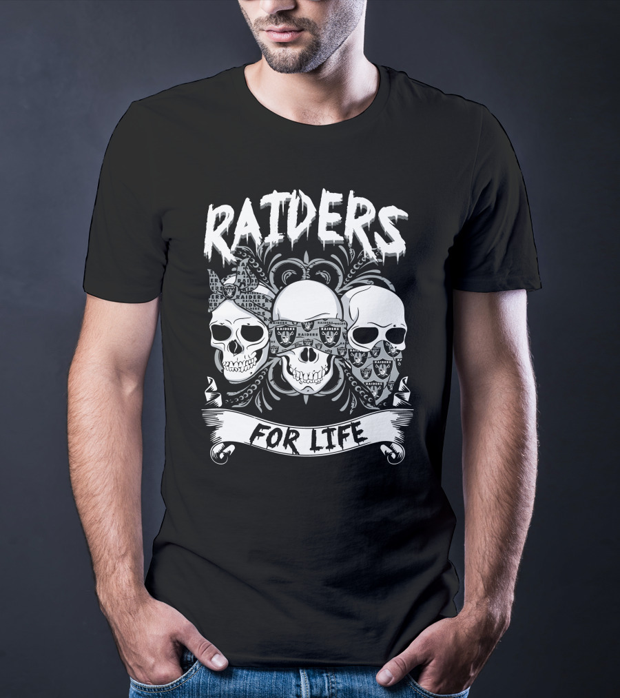 Raiders For Life Skulls T-Shirt