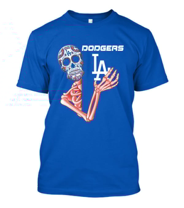 Dodgers La Sugar Skull Skeleton T-Shirt