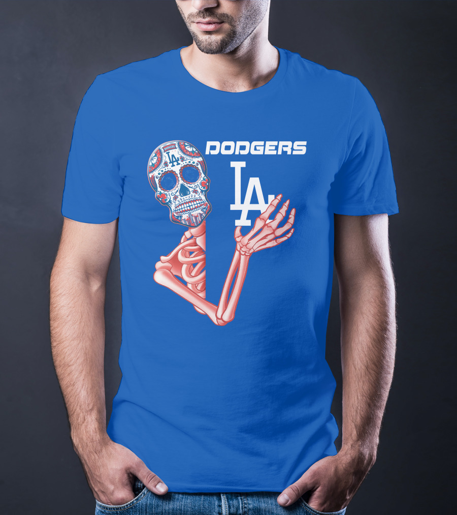 Dodgers La Sugar Skull Skeleton T-Shirt