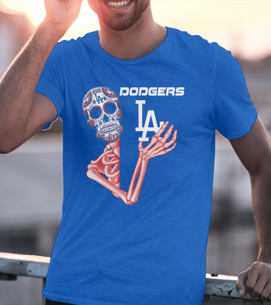 Dodgers La Sugar Skull Skeleton T-Shirt