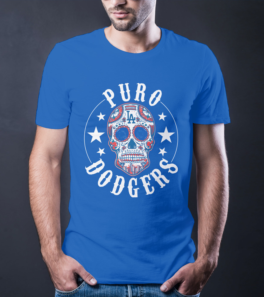 Puro Dodgers Día De Los Muertos La Logo T-Shirt