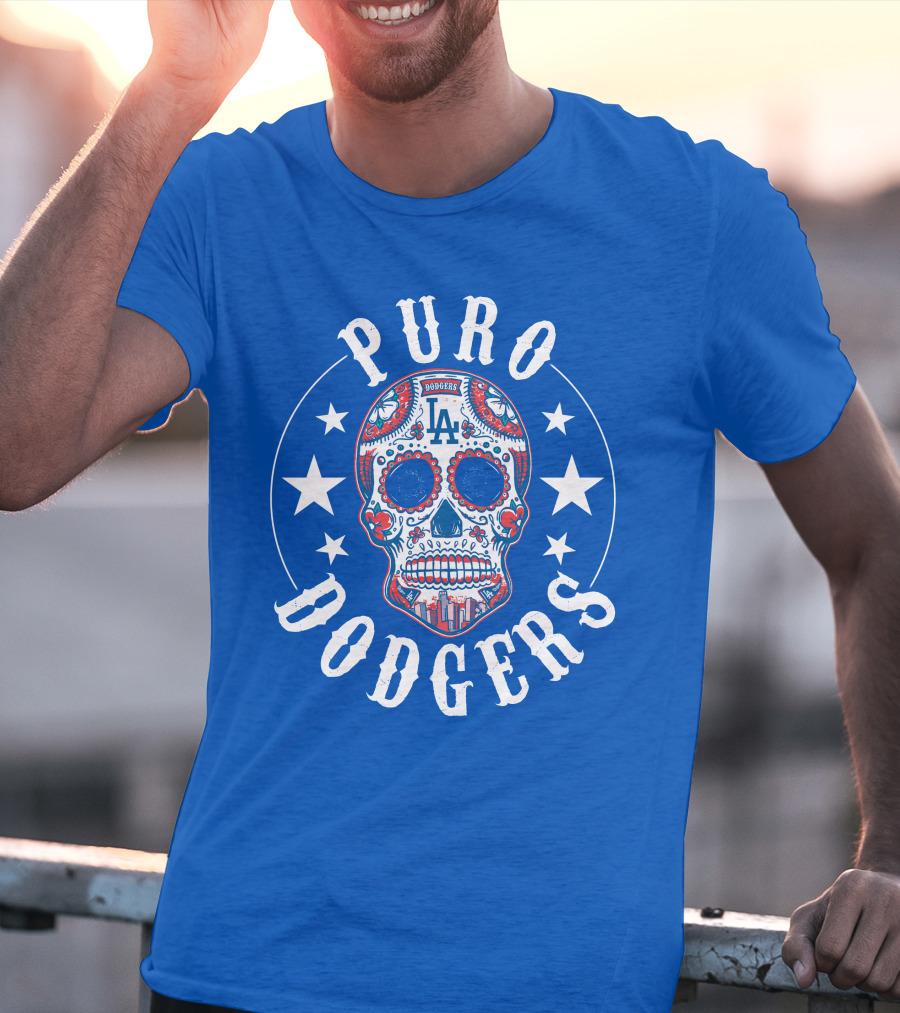 Puro Dodgers Día De Los Muertos La Logo T-Shirt
