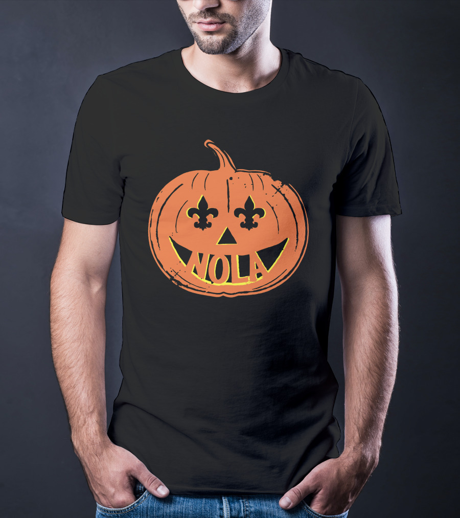 Nola Pumpkin Fleur-De-Lis Halloween T-Shirt