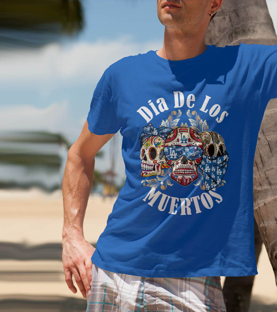 Dia De Los Muertos Dodgers La Skulls T-Shirt