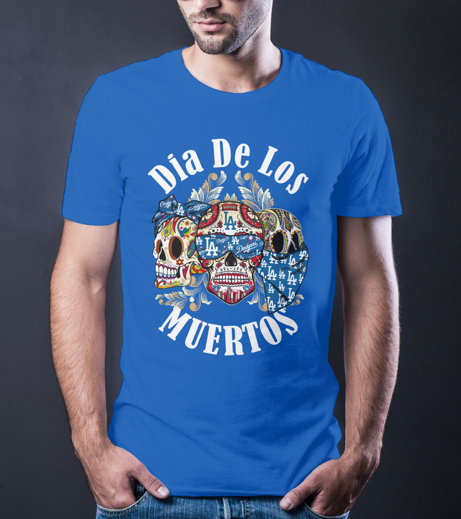 Dia De Los Muertos Dodgers La Skulls T-Shirt