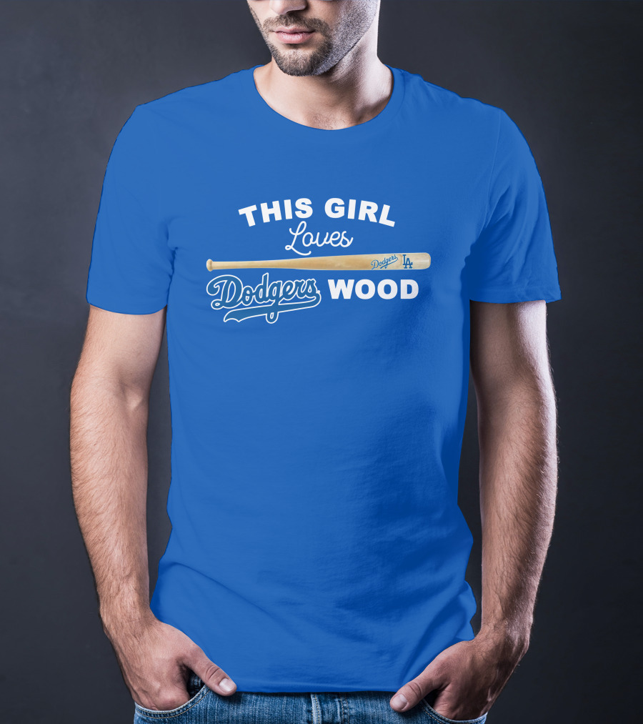 This Girl Loves Dodgers Wood T-Shirt