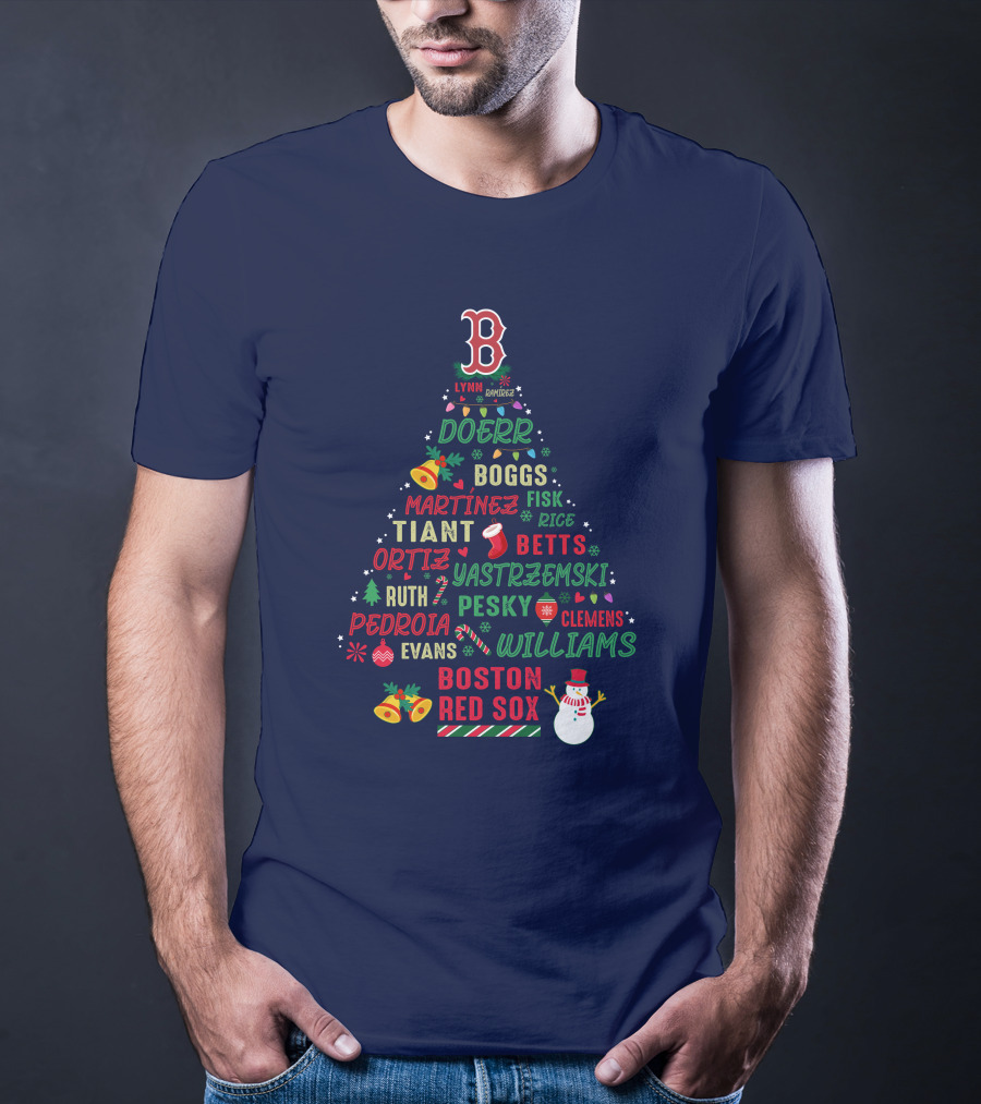Boston Red Sox Christmas Tree T-Shirt