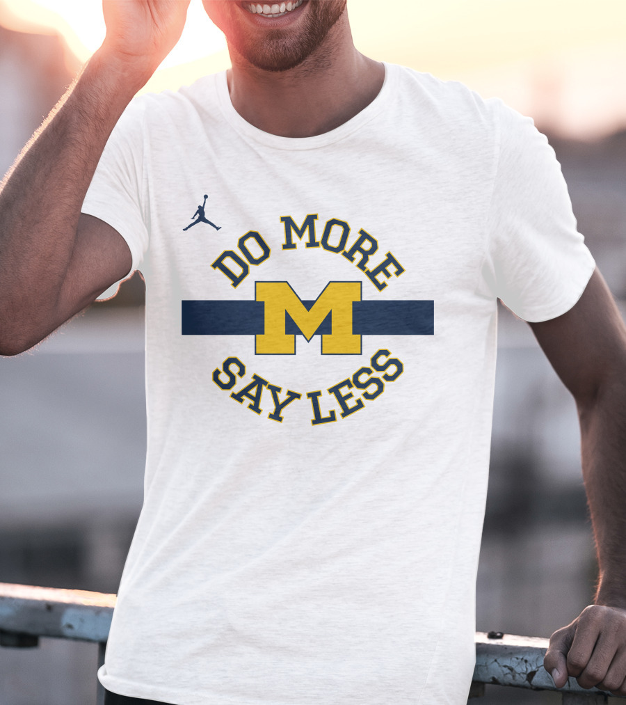 Do More Say Less Michigan Jumpman Logo M T-Shirt