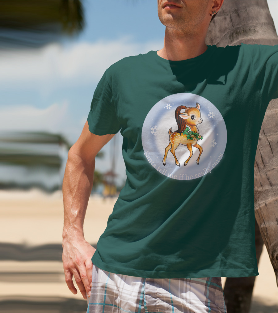 Santa Tell Me If He Really Cares Ariana Grande Merch T-Shirt