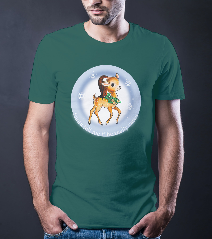 Santa Tell Me If He Really Cares Ariana Grande Merch T-Shirt