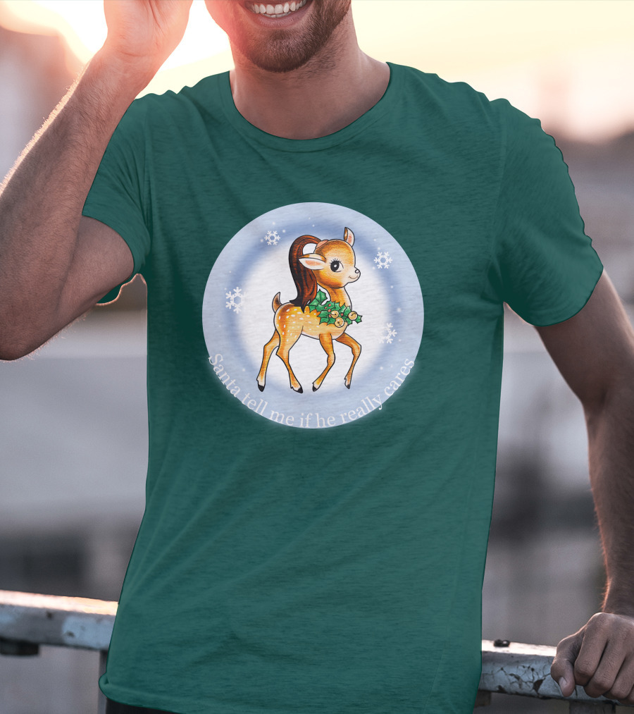 Santa Tell Me If He Really Cares Ariana Grande Merch T-Shirt