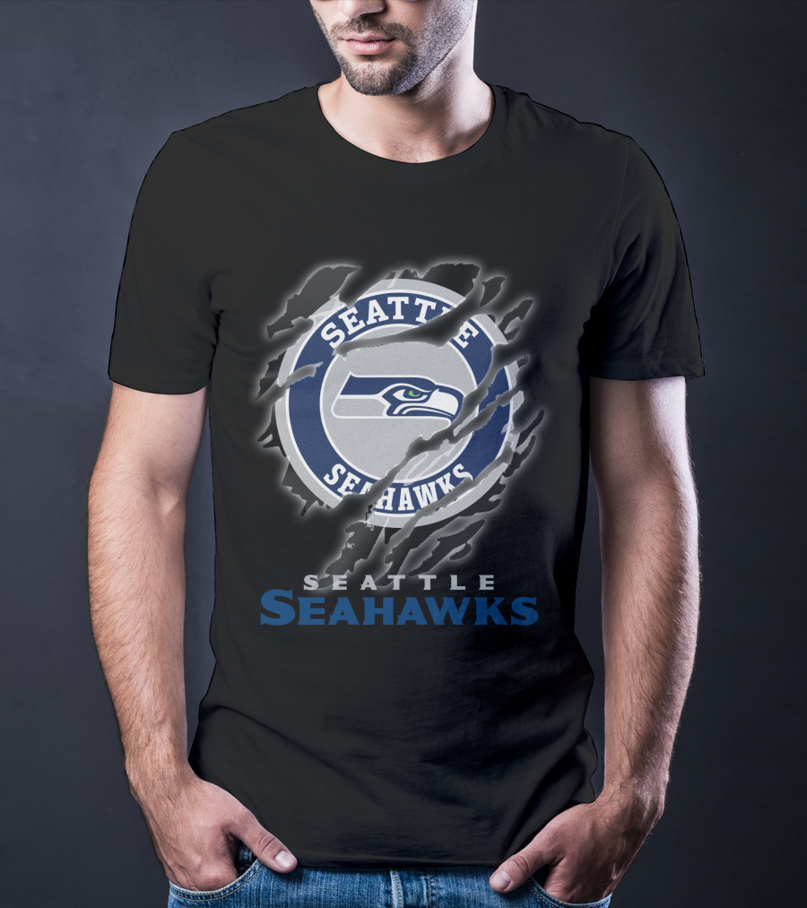 Seattle Seahawks Logo Claw Marks T-Shirt