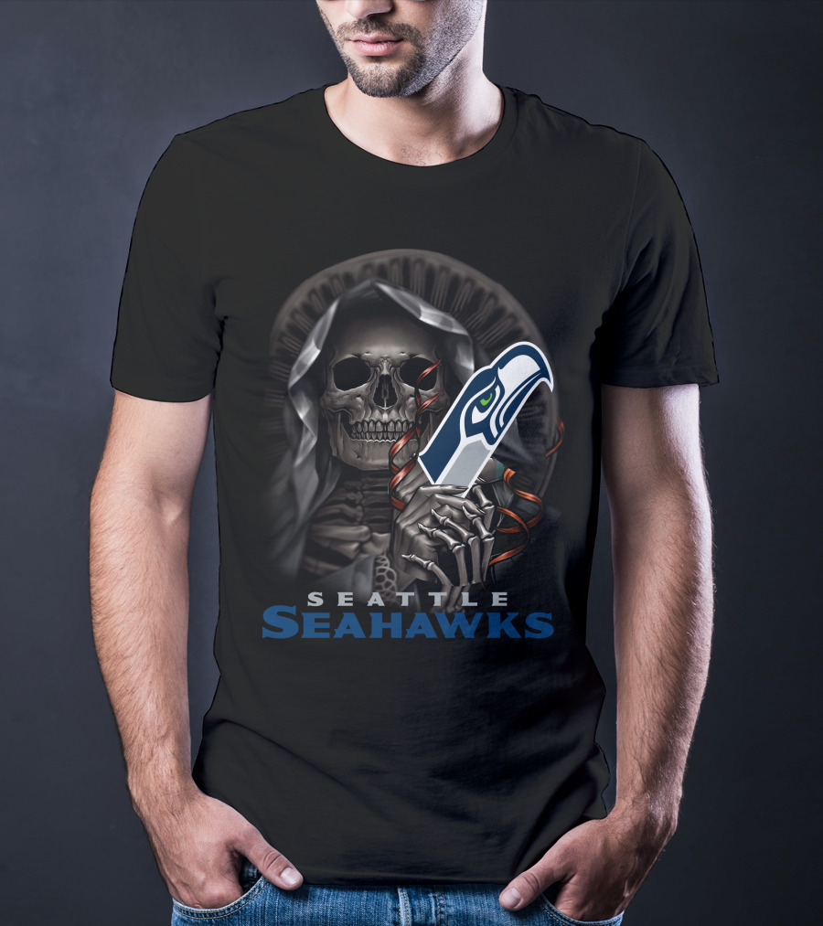 Seattle Seahawks Grim Reaper Holding T-Shirt