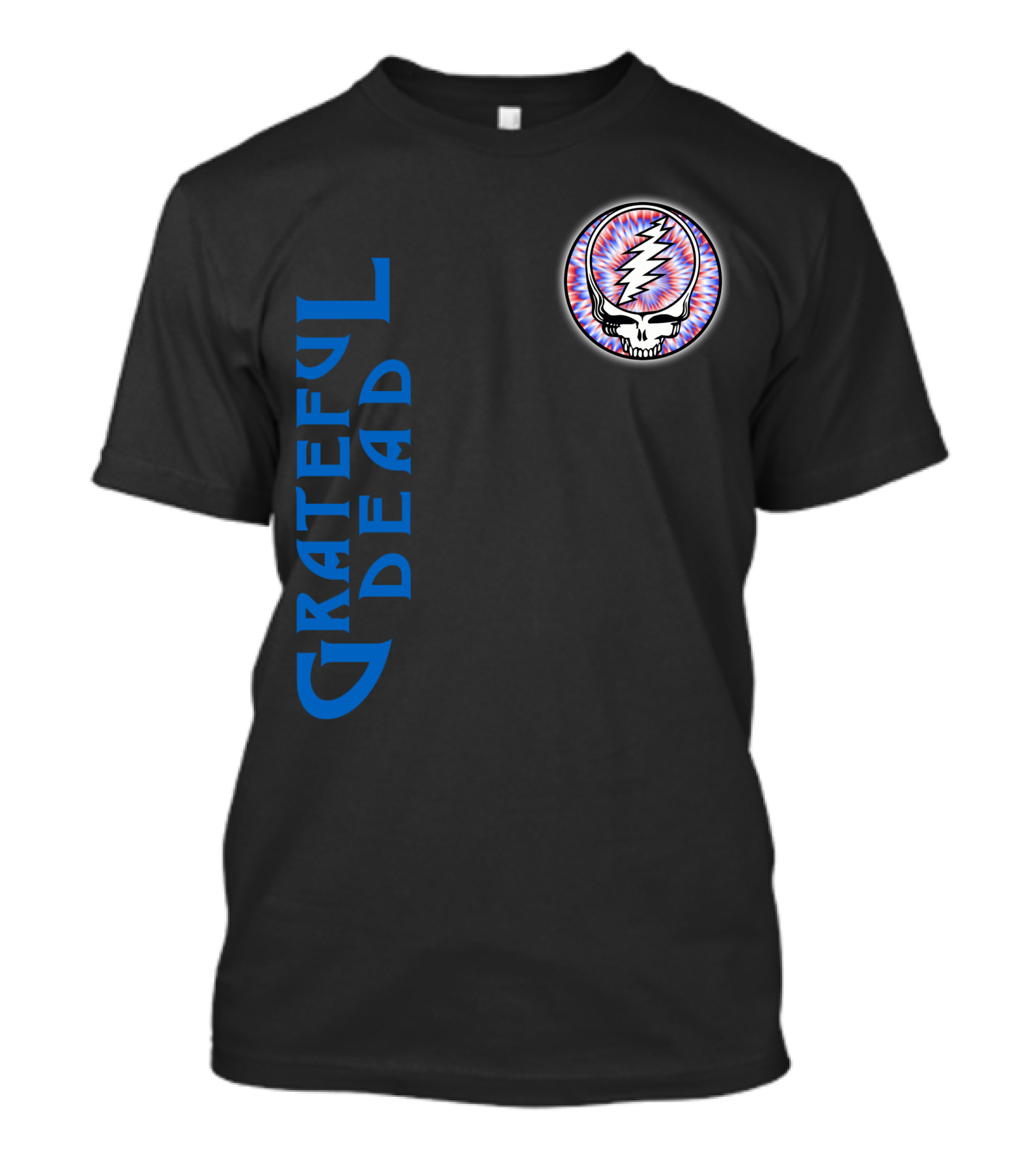 Grateful Dead Steal Your Face Skull With Lightning Bolt And Trippy Blue Letters T-Shirt