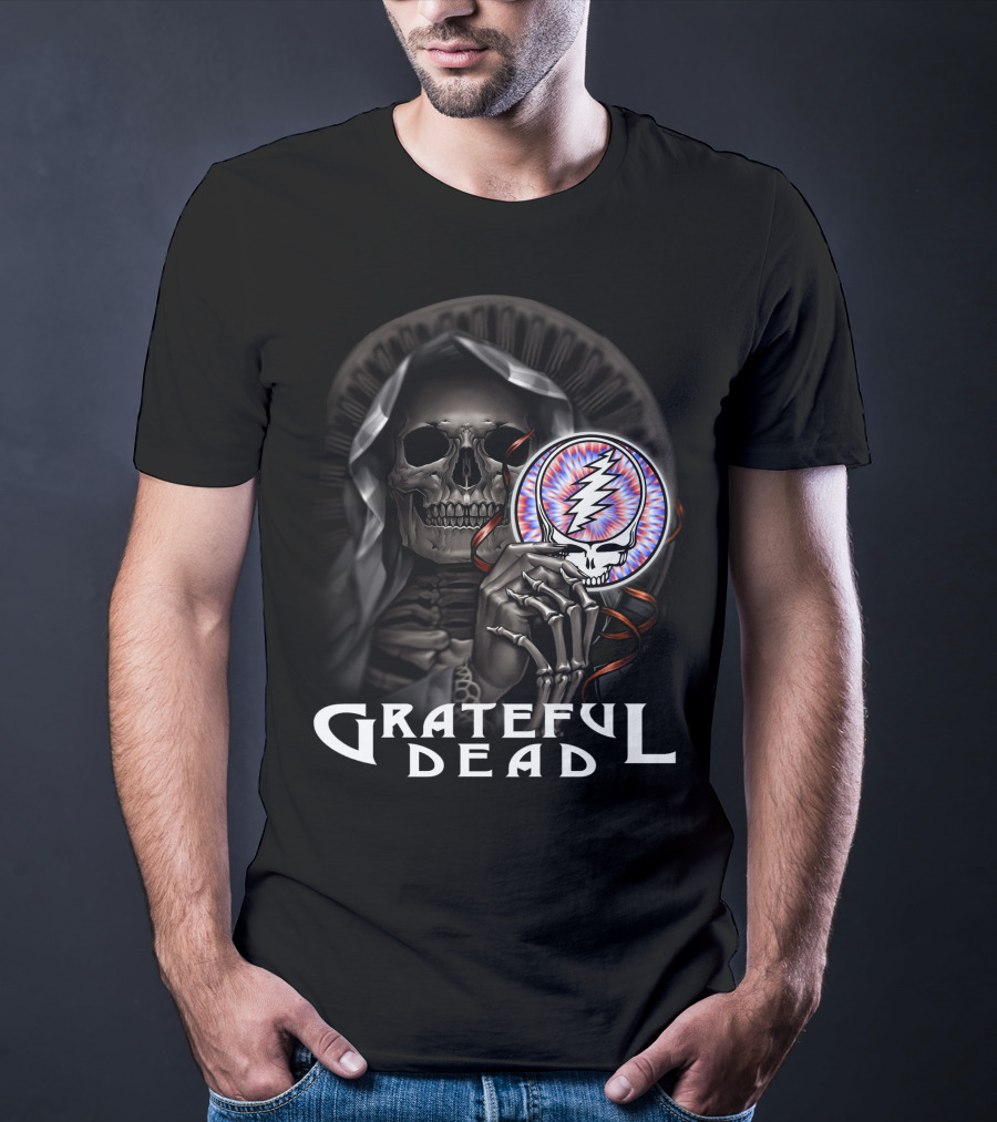 Grateful Dead Skeleton With Steal Your Face Symbol T-Shirt