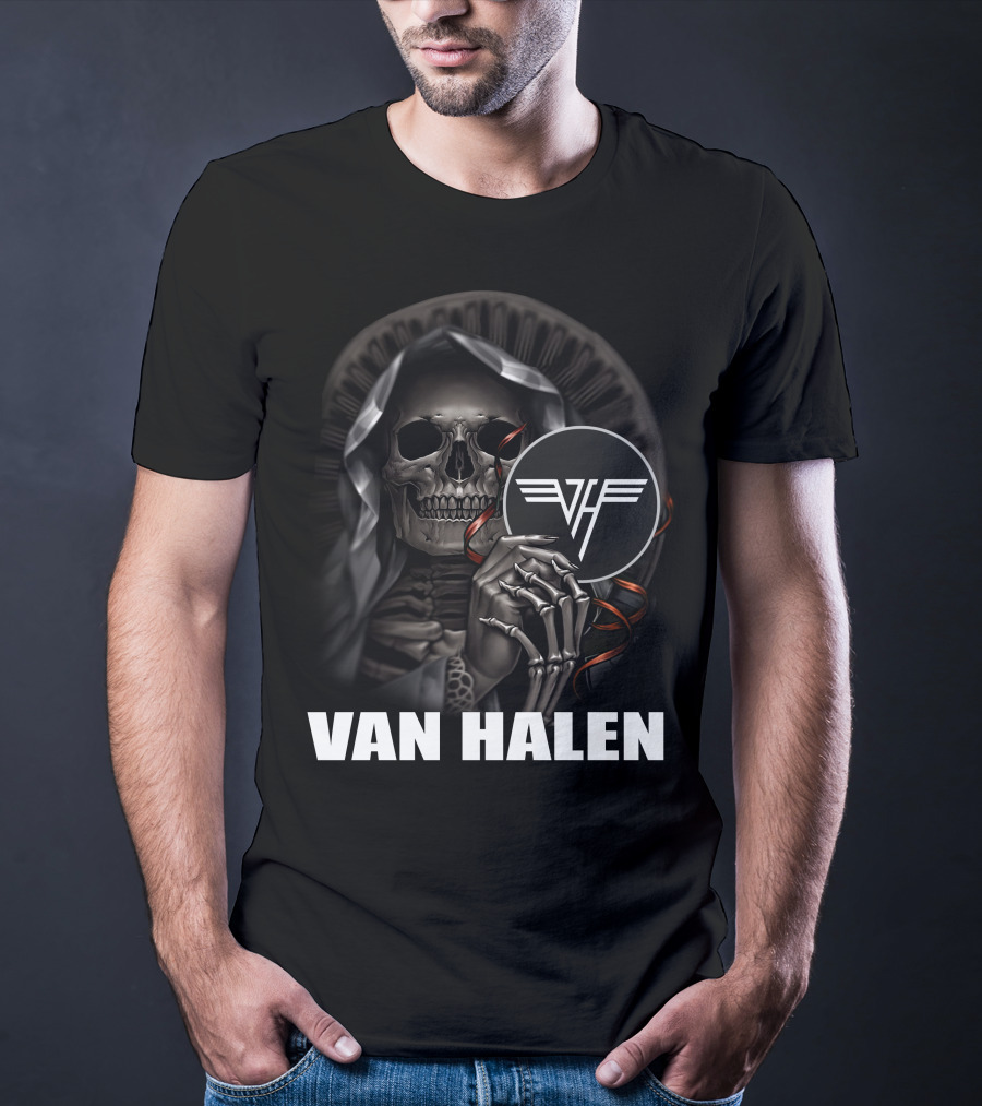 Van Halen Skull Skeleton Grim Reaper Vh T-Shirt