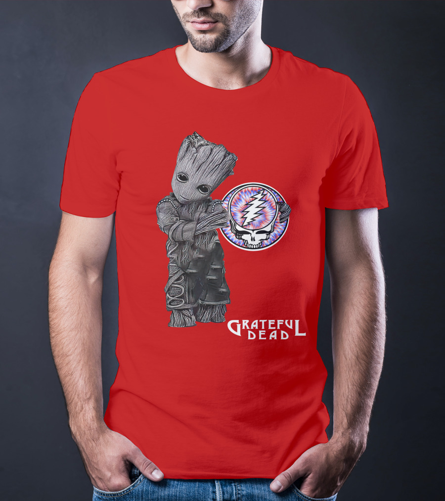 Grateful Dead 07 With Stylized Tree Character And Lightning Skull T-Shirt