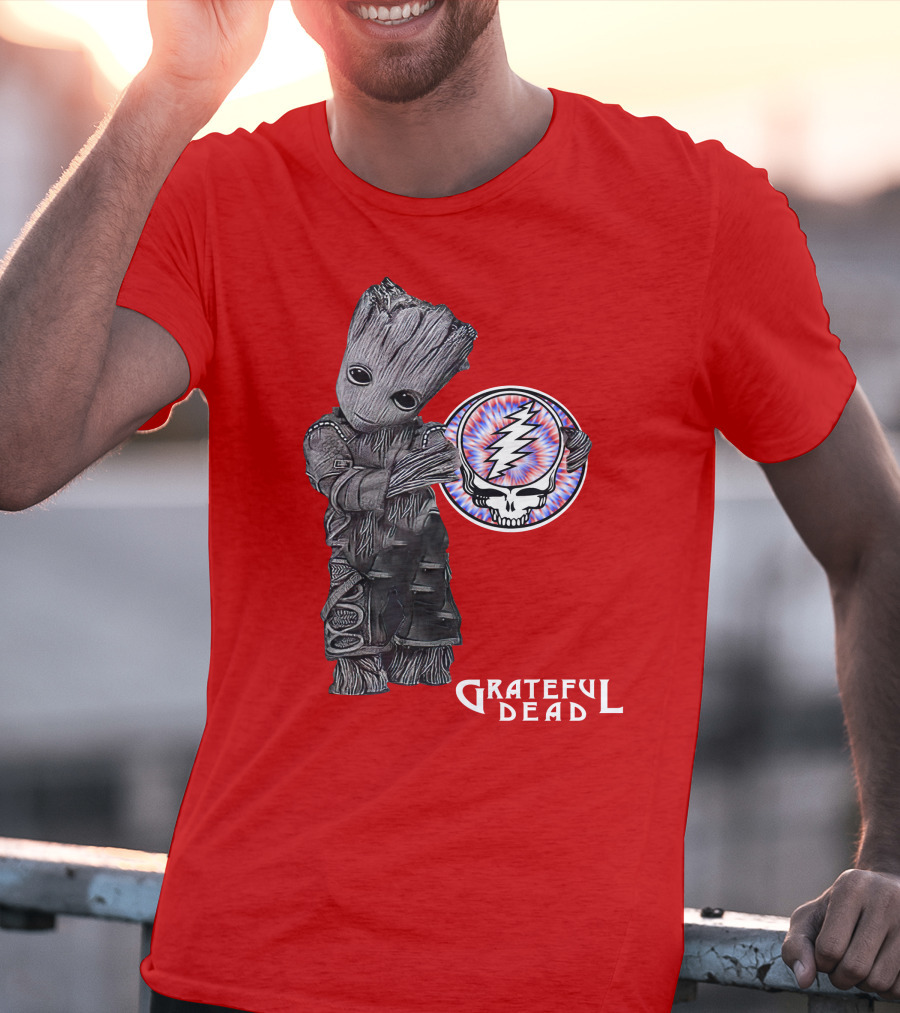 Grateful Dead 07 With Stylized Tree Character And Lightning Skull T-Shirt