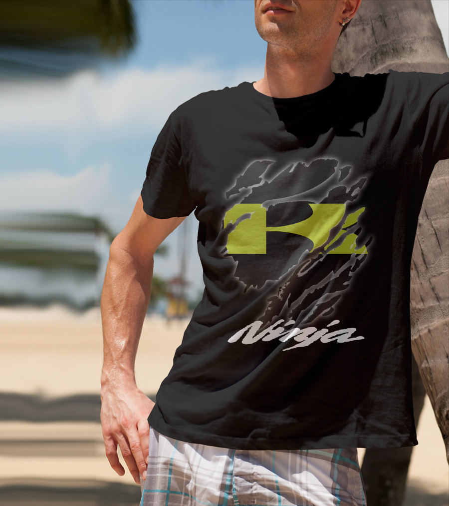 Ripped R Icon With Stylized Ninja T-Shirt