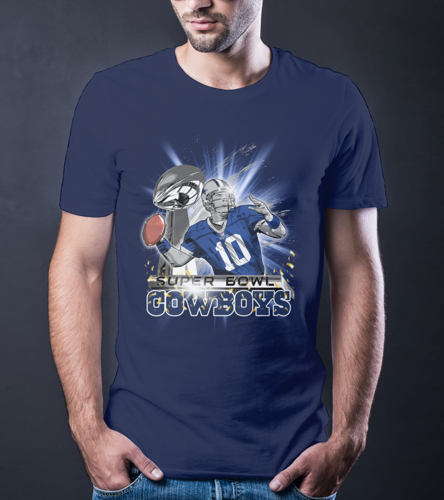 Super Bowl Cowboys Quarterback With Trophy T-Shirt
