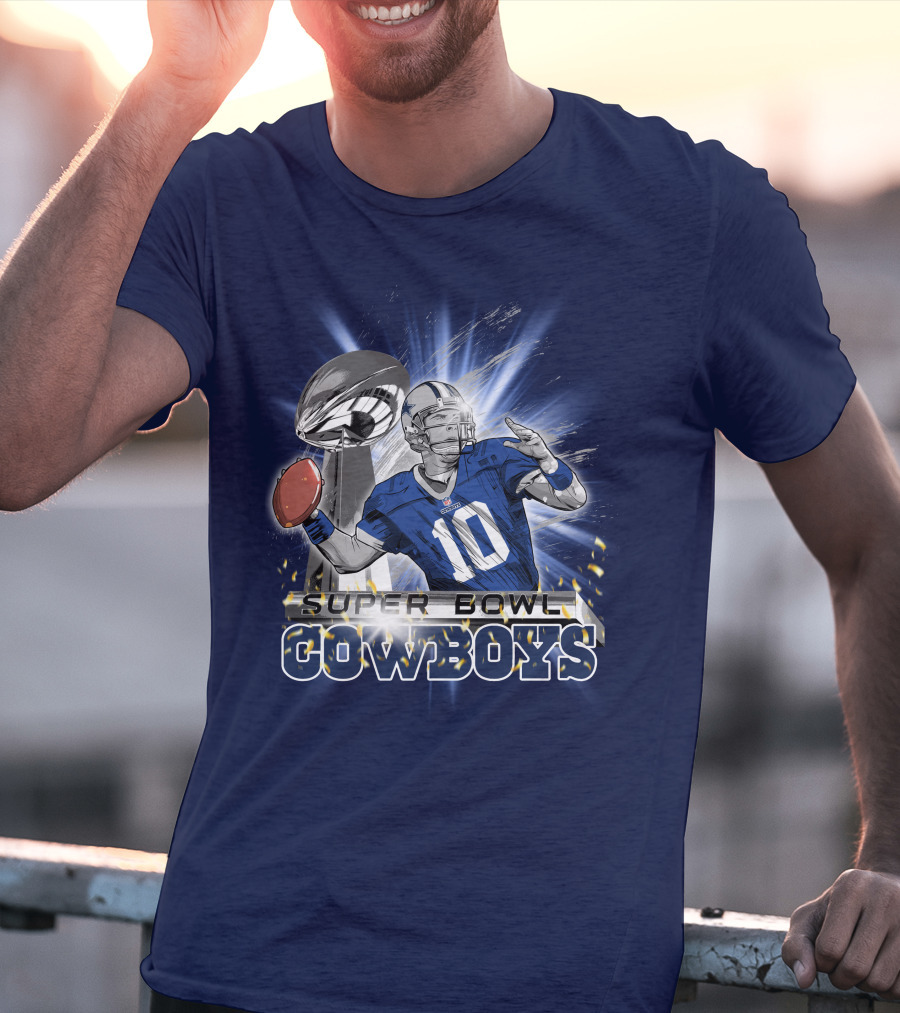 Super Bowl Cowboys Quarterback With Trophy T-Shirt