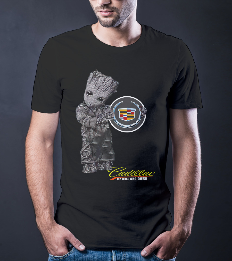 Cadillac Only Those Who Dare Groot Holding Badge T-Shirt