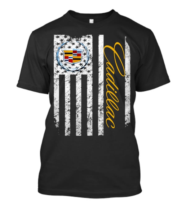 Cadillac Logo American Flag T-Shirt