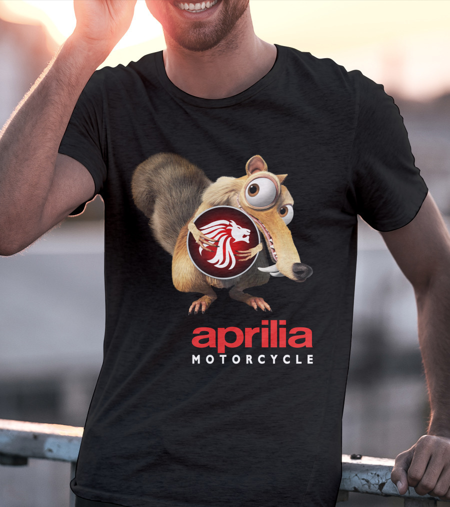 Aprilia Motorcycle Ice Age Scrat Lion T-Shirt