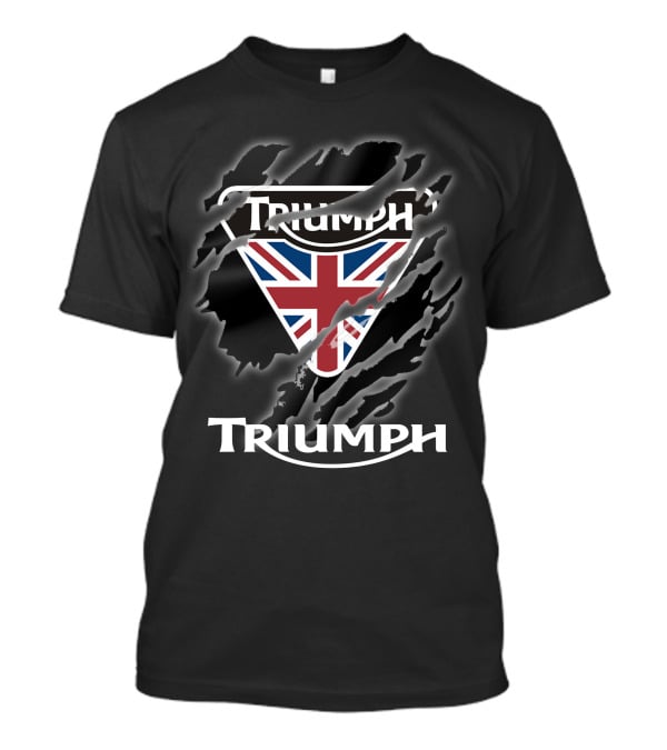 Triumph Uk Union Jack Logo Ripped T-Shirt