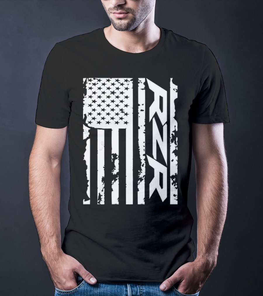 Rzr American Flag Distressed Style T-Shirt