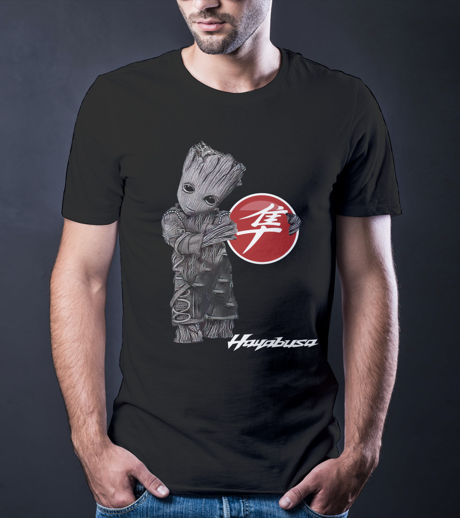 Hayabusa 03 Groot Holding Red Kanji Circle T-Shirt