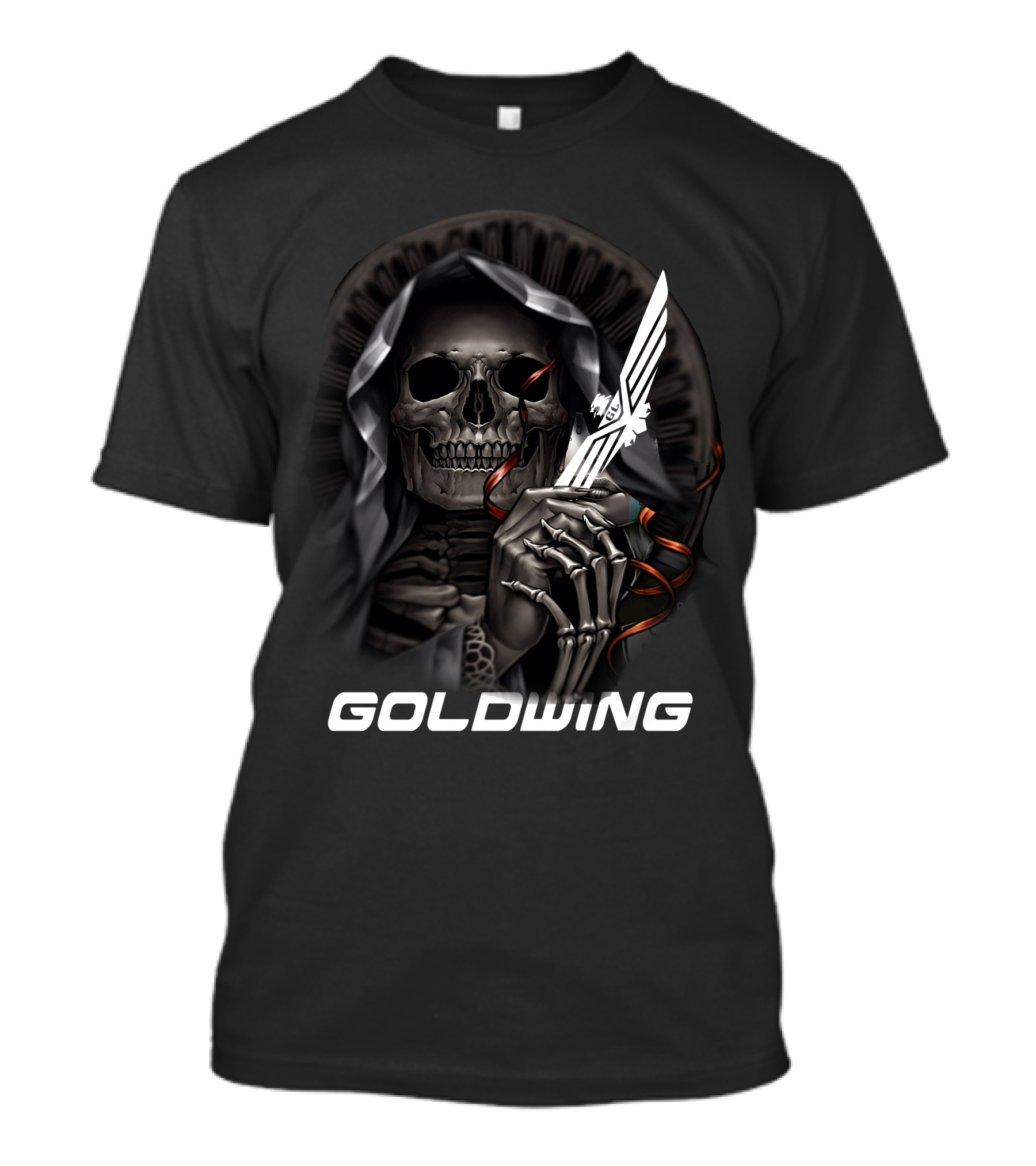 Goldwing Grim Reaper With Winged Knife T-Shirt
