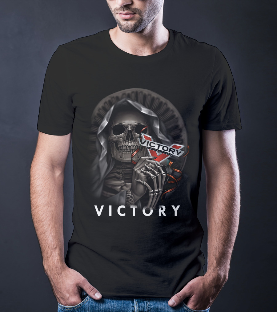 Victory Skeleton Holding V T-Shirt