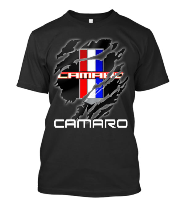Camaro Red White Blue Stripes Claw Marks T-Shirt
