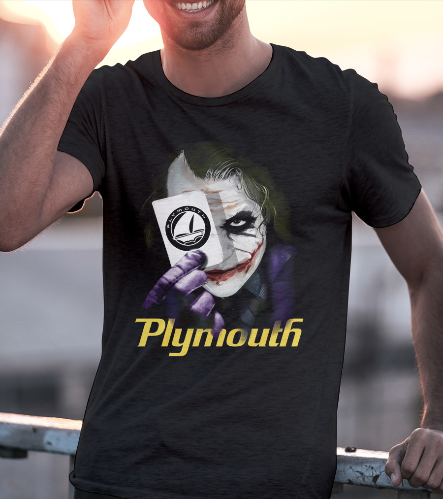 Plymouth Joker Card Holding Iconic Style T-Shirt