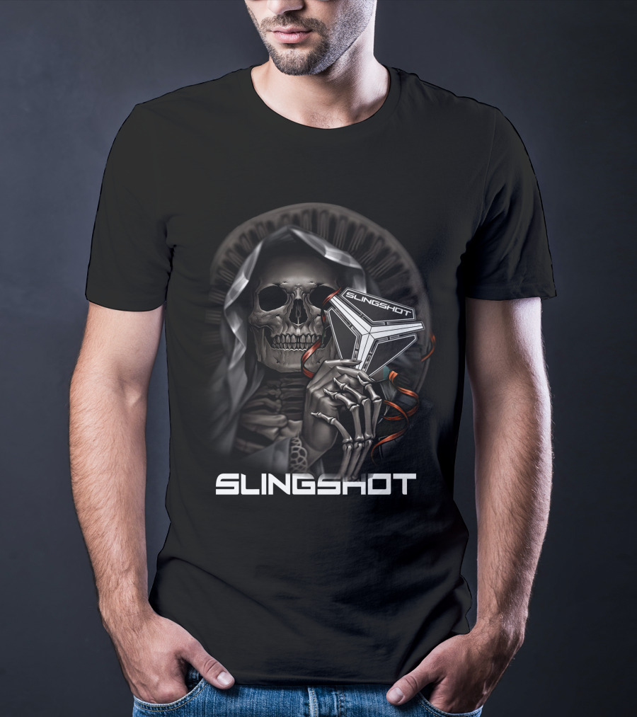 Slingshot Grim Reaper Holding Cube T-Shirt