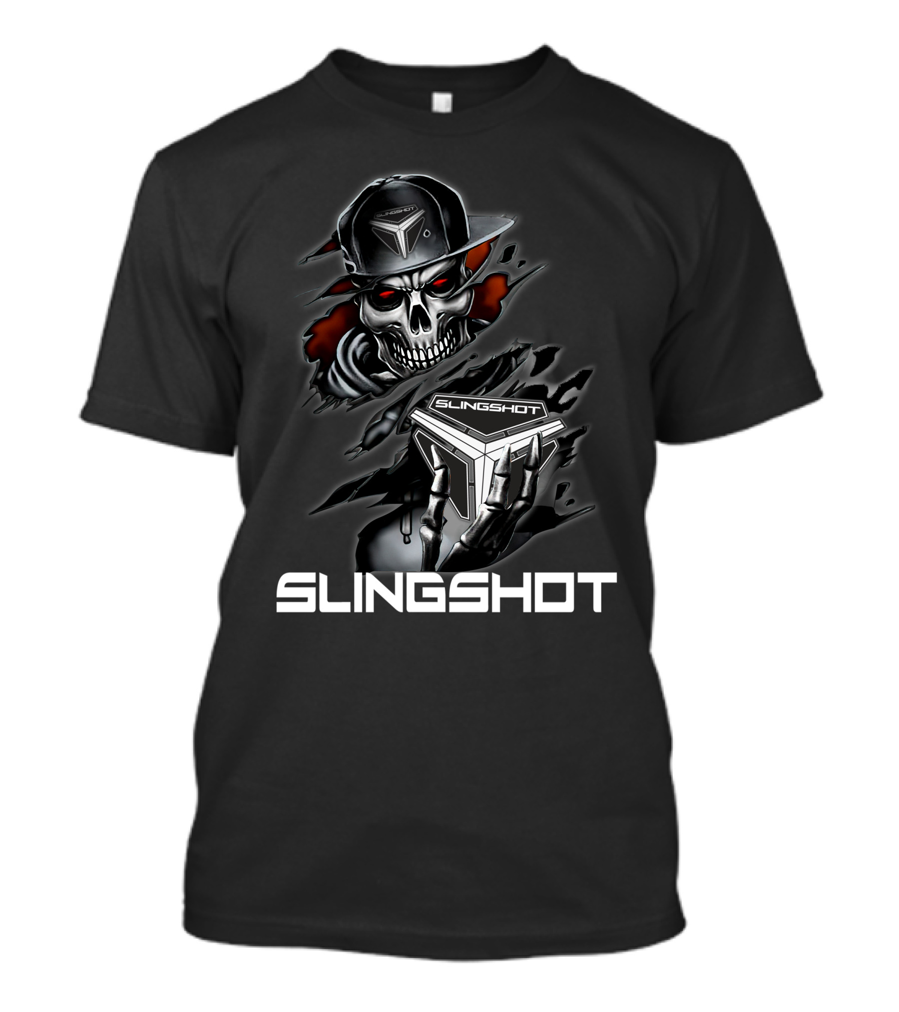 Slingshot 03 Skull With Snapback And Red Highlights T-Shirt