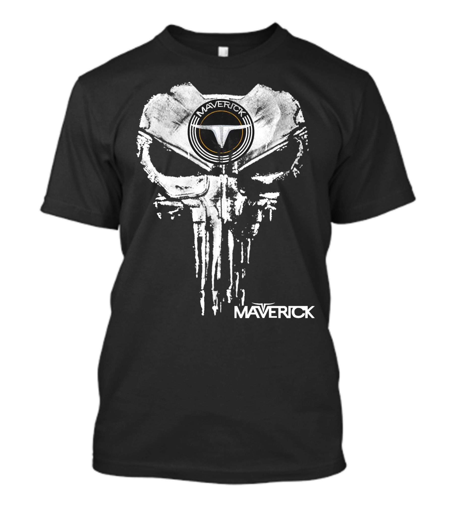 Maverick Styled Punisher Skull With Maverick T-Shirt