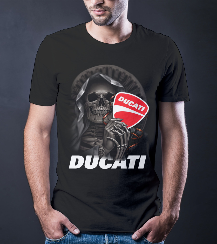 Ducati Skeleton Holding Logo T-Shirt