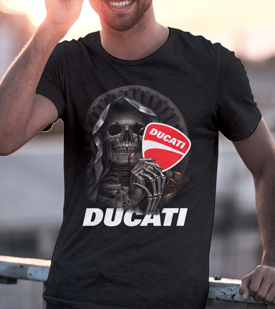 Ducati Skeleton Holding Logo T-Shirt