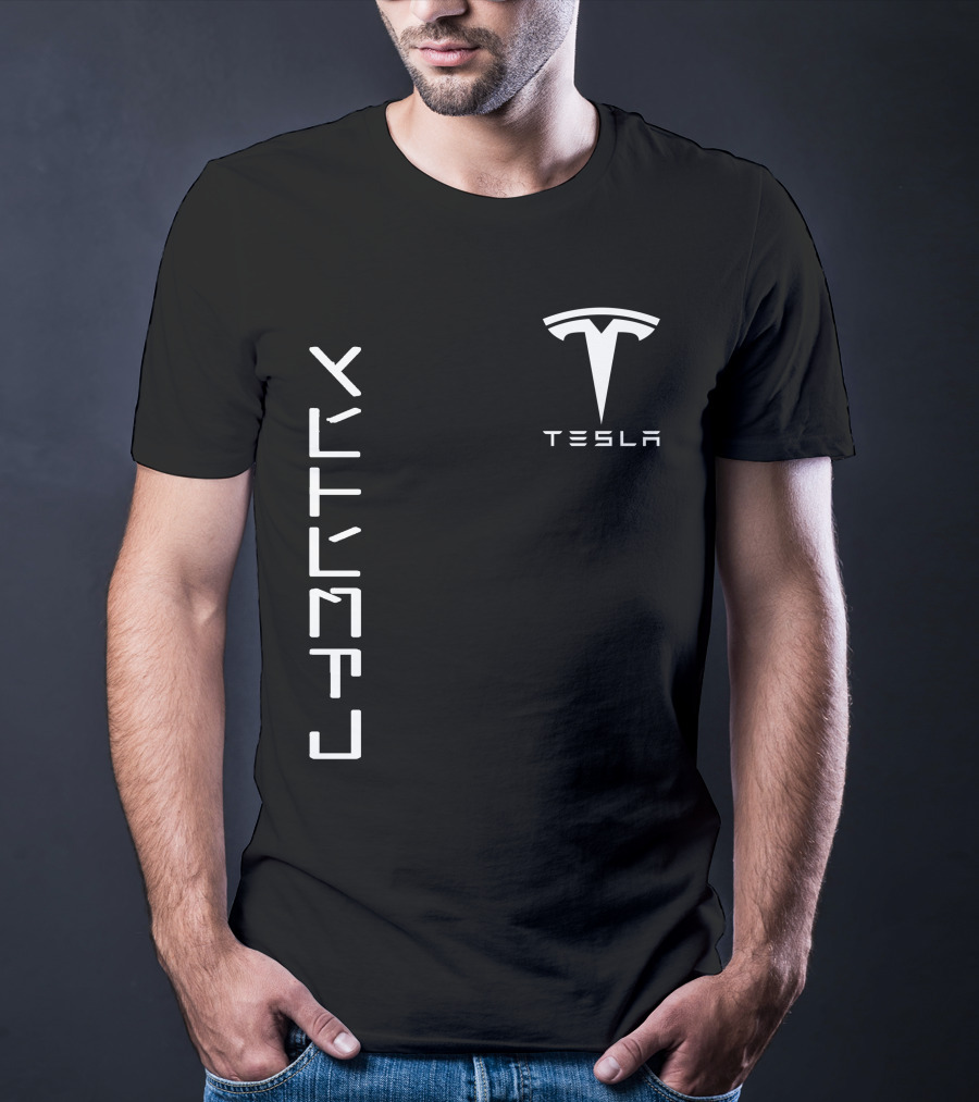 Tesla Cyb10 Futuristic Typography T-Shirt