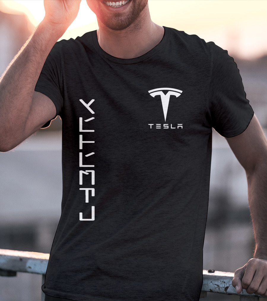 Tesla Cyb10 Futuristic Typography T-Shirt