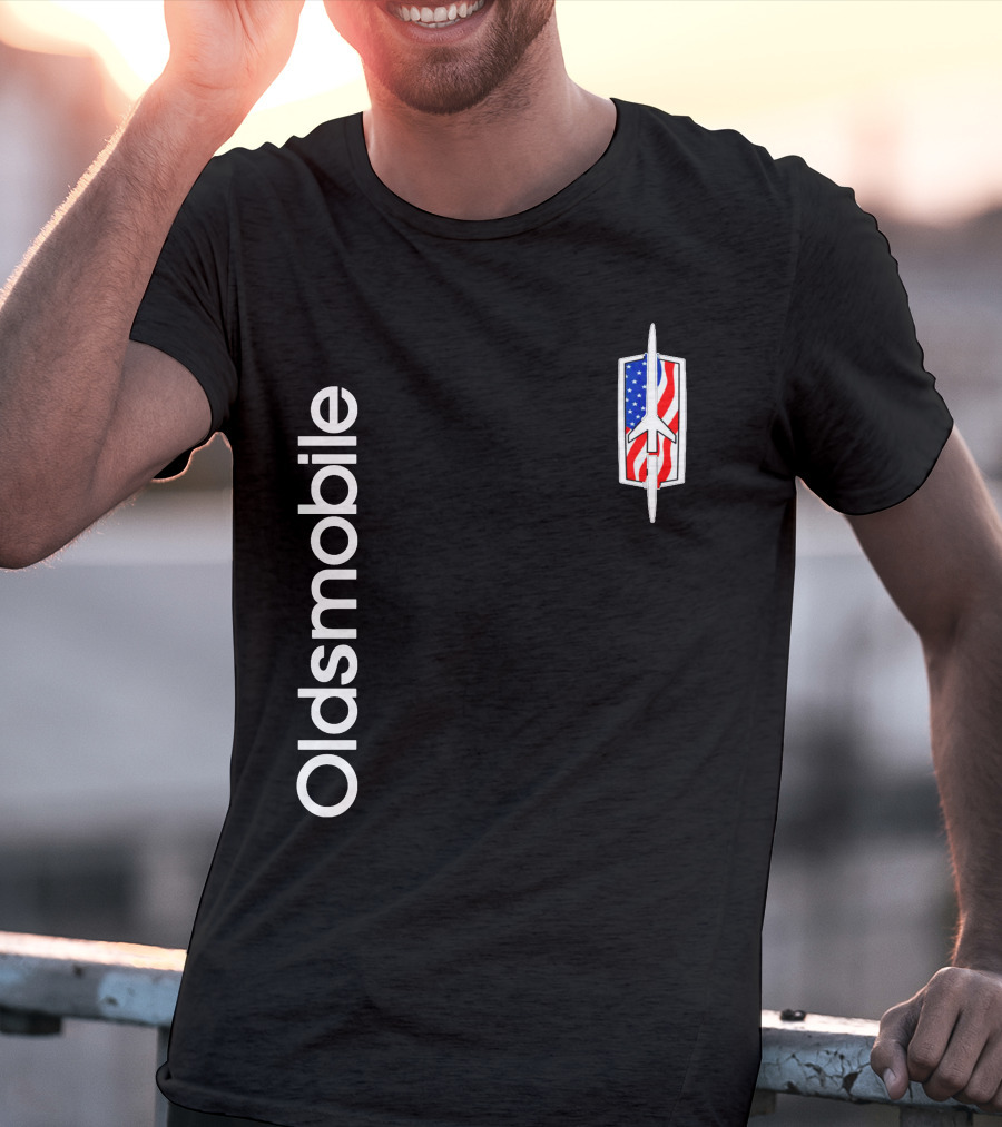 Oldsmobile Classic Logo With American Rocket Symbol T-Shirt