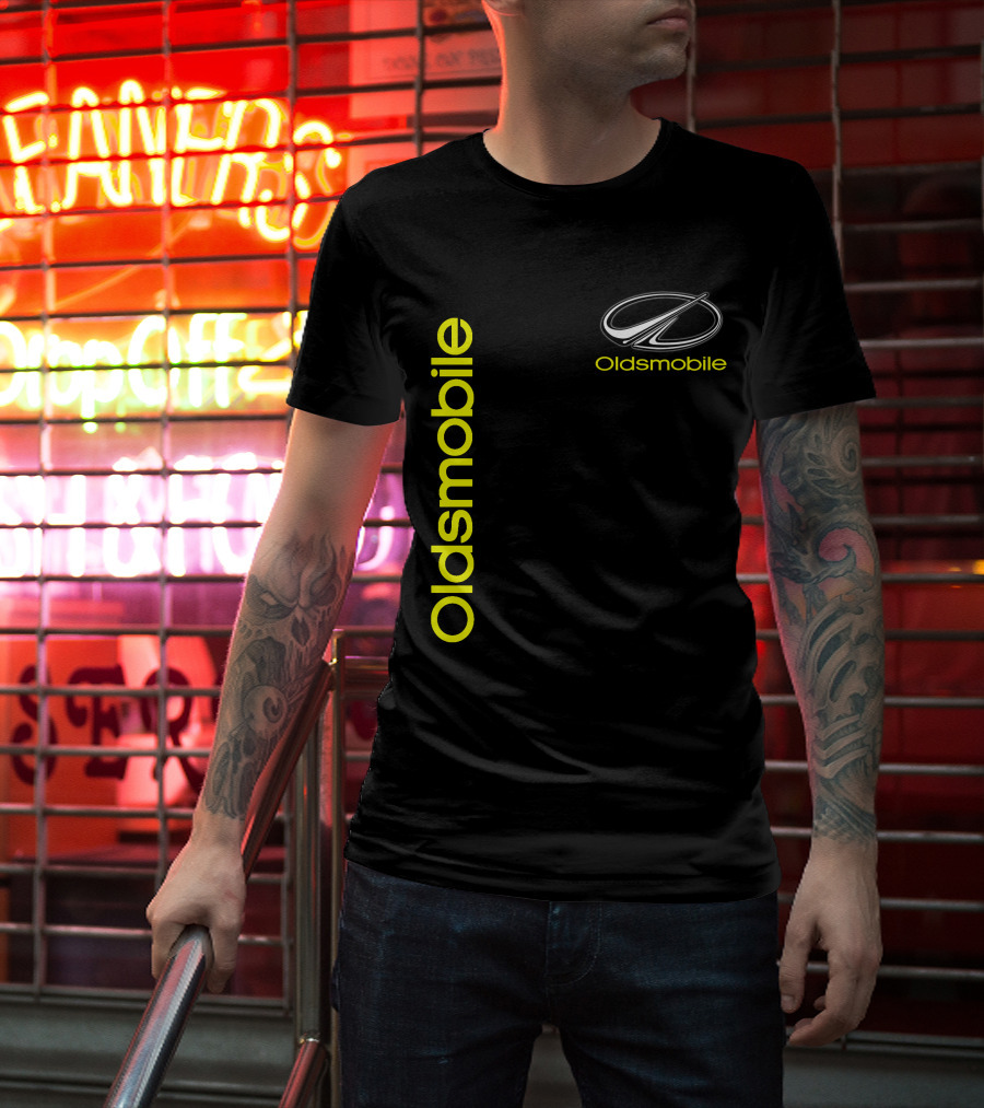 Oldsmobile Vertical Yellow Text And Classic T-Shirt