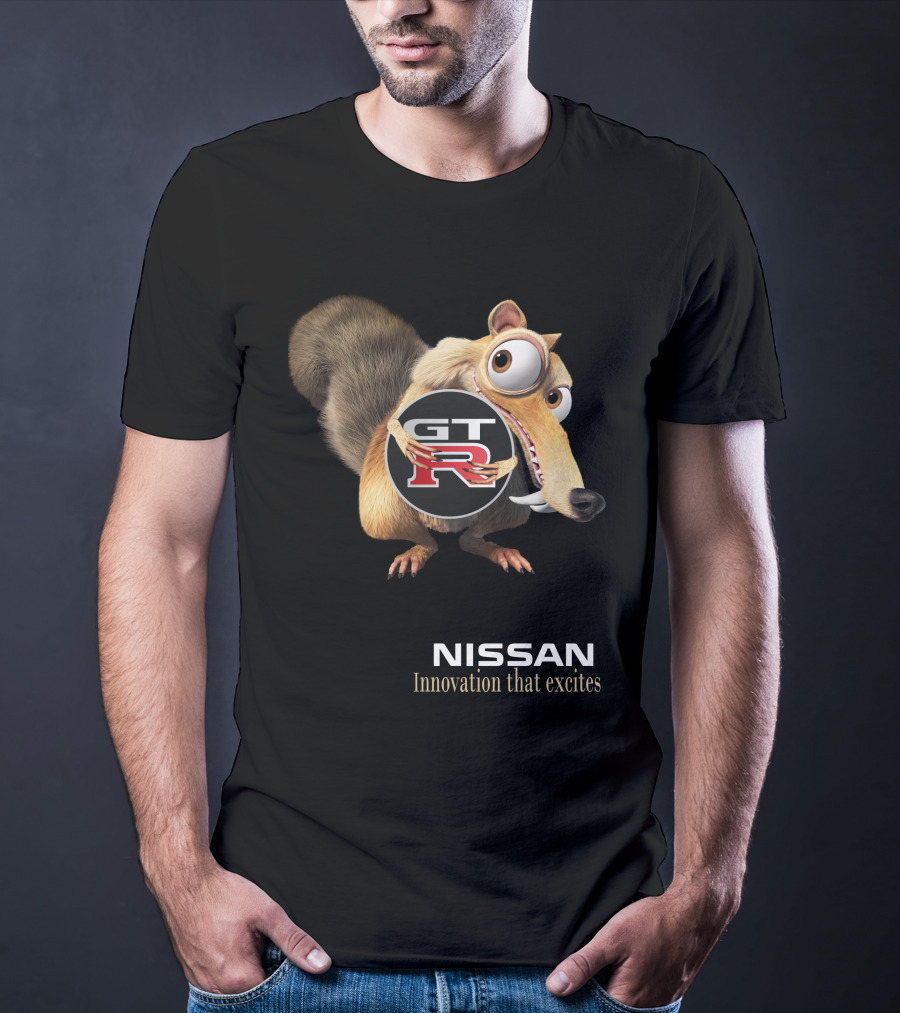Nissan Gt-R Innovation That Excites Ice Age Scrat Crossover T-Shirt