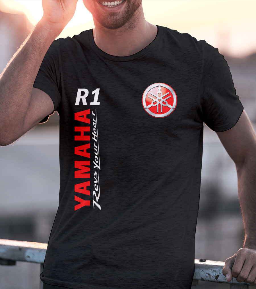 Yamaha R1 Revs Your Heart Vertical T-Shirt